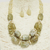 93940, MARBLE STONE BEADED NECKLACE
