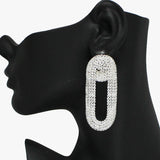 93945, PAVE CUBIC ZIRCONIA & RHINESTONE EARRING