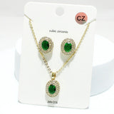 93949, OVAL CUBIC ZIRCONIA PENDANT NECKLACE