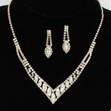 93950, MARQUISE ACCENT PAVE RHINESTONE EVENING NECKLACE, WEDDING, BRIDAL, PROM