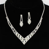 93950, MARQUISE ACCENT PAVE RHINESTONE EVENING NECKLACE, WEDDING, BRIDAL, PROM