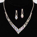 93950, MARQUISE ACCENT PAVE RHINESTONE EVENING NECKLACE, WEDDING, BRIDAL, PROM