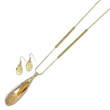 Crystal Glass Stone Charm Long Pendant Necklace