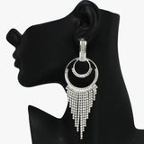93960, PAVE RHINESTONE DROP EARRING, WEDDING, BRIDAL, PROM