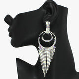 93960, PAVE RHINESTONE DROP EARRING, WEDDING, BRIDAL, PROM