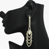 93965, MARQUISE ACCENT PAVE RHINESTONE DROP EARRING, WEDDING, BRIDAL, PROM