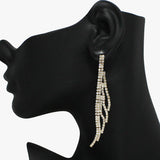 93971, PAVE RHINESTONE EARRING, WEDDING, BRIDAL, PROM