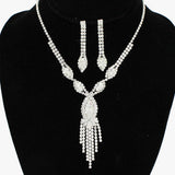 93972, MARQUISE ACCENT PAVE RHINESTONE NECKLACE, WEDDING, BRIDAL, PROM