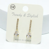 93979, TEARDROP CUBIC ZIRCONIA ACCENT DROP EARRING