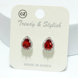 93985, TEARDROP CUBIC ZIRCONIA STUD EARRING