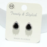 93985, TEARDROP CUBIC ZIRCONIA STUD EARRING