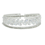 93997, MARQUISE LEAF CUBIC ZIRCONIA ACCENT PAVE RHINESTONE BRACELET