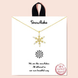 94001, GOLD DIPPED, "SNOWFLAKE" CHRISTMAS PENDANT NECKLACE