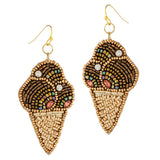 94003, ICE CREAM CONE SEED BEAD EARRING