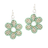 94004, FLOWER SEED BEAD WITH RHINESTONE EARRING