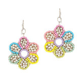 94004, FLOWER SEED BEAD WITH RHINESTONE EARRING