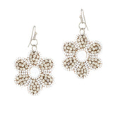 94004, FLOWER SEED BEAD WITH RHINESTONE EARRING