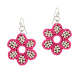 94004, FLOWER SEED BEAD WITH RHINESTONE EARRING