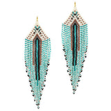 94005, FRINGE SEED BEAD LONG EARRING