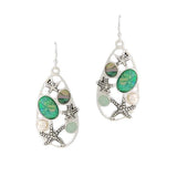 Starfish with Lucite Stone Earring, SEA Life, Ocean Theme