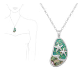 94007, STARFISH GLITTER LUCITE STONE PENDANT NECKLACE, SEA LIFE, OCEAN THEME