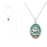 Dolphin Glitter Lucite Stone Pendant Necklace, SEA Life, Ocean Theme