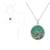 Ocean Wave Glitter Lucite Stone Pendant Necklace, SEA Life, Ocean Theme