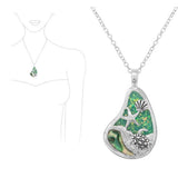 SEA Life Glitter Lucite Stone Pendant Necklace, Ocean Theme