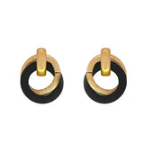 Wood Accent Double Round Earring - view 3
