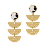 Leopard Mohair Accent Hammered Geometric Earring
