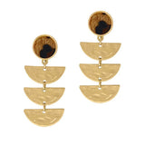 Leopard Mohair Accent Hammered Geometric Earring - view 2