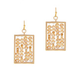 94016, SQUARE BEADED DANGLE EARRING