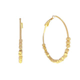 94017, DAINTY NUGGET BEAD HOOP EARRING