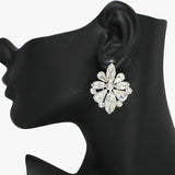94027, MULTI RHINESTONE ACCENT EARRING, WEDDING, BRIDAL, PROM