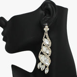 94029, MARQUISE RHINESTONE ACCENT EARRING, WEDDING, BRIDAL, PROM