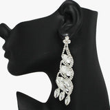 94029, MARQUISE RHINESTONE ACCENT EARRING, WEDDING, BRIDAL, PROM