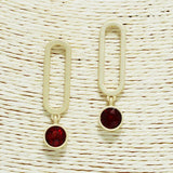 Round Rhinestone Accent Geometric Earring