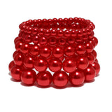 94054, PEARL MULTI LAYERED STRETCH BRACELET
