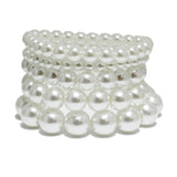 94054, PEARL MULTI LAYERED STRETCH BRACELET