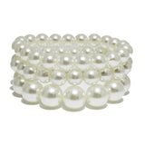 94055, PEARL MULTI LAYERED STRETCH BRACELET