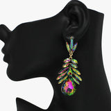 94056, MULTI RHINESTONE SHAPE EVENING EARRING, WEDDING, BRIDAL, PROM