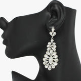 94066, TEARDROP & MARQUISE RHINESTONE ACCENT EVENING EARRING, WEDDING, BRIDAL, PROM
