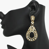 94067, TEARDROP MULTI RHINESTONE ACCENT EVENING EARRING, WEDDING, BRIDAL, PROM