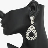 94067, TEARDROP MULTI RHINESTONE ACCENT EVENING EARRING, WEDDING, BRIDAL, PROM