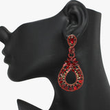 94067, TEARDROP MULTI RHINESTONE ACCENT EVENING EARRING, WEDDING, BRIDAL, PROM