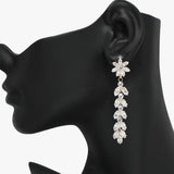 94068, FLOWER MARQUISE CUBIC ZIRCONIA DROP DANGLE EARRING, WEDDING, BRIDAL, PROM