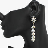 Flower Marquise Cubic Zirconia Drop Dangle Earring, Wedding, Bridal, Prom - view 2