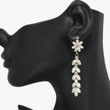 94068, FLOWER MARQUISE CUBIC ZIRCONIA DROP DANGLE EARRING, WEDDING, BRIDAL, PROM