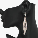 94073, BAGUETTE CUBIC ZIRCONIA ACCENT DROP DANGLE EARRING, WEDDING, BRIDAL, PROM