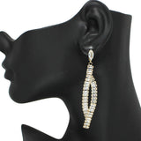 94073, BAGUETTE CUBIC ZIRCONIA ACCENT DROP DANGLE EARRING, WEDDING, BRIDAL, PROM